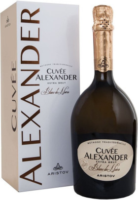 Игристое вино Aristov Cuvee Alexander Blanc de Noirs Extra Brut gift box